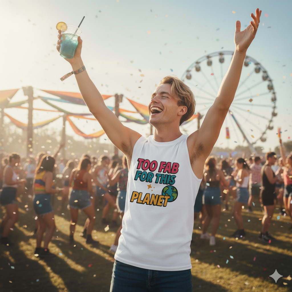 Too Fab For This Planet Vest – White | Sizes XS–2XL